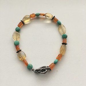Turquoise and orange bracelet